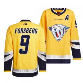 Nashville Predators Trikot Filip Forsberg 9 Adidas 2022-23 Gelb Reverse Retro 2.0 Authentic - Herren